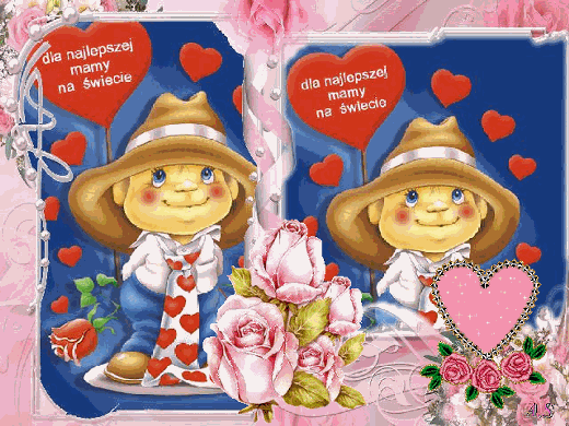 Chłopczyk z balonikami dla mamy